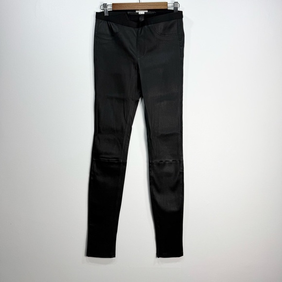 Helmut Lang Black Leather Leggings - Picture 1 of 12
